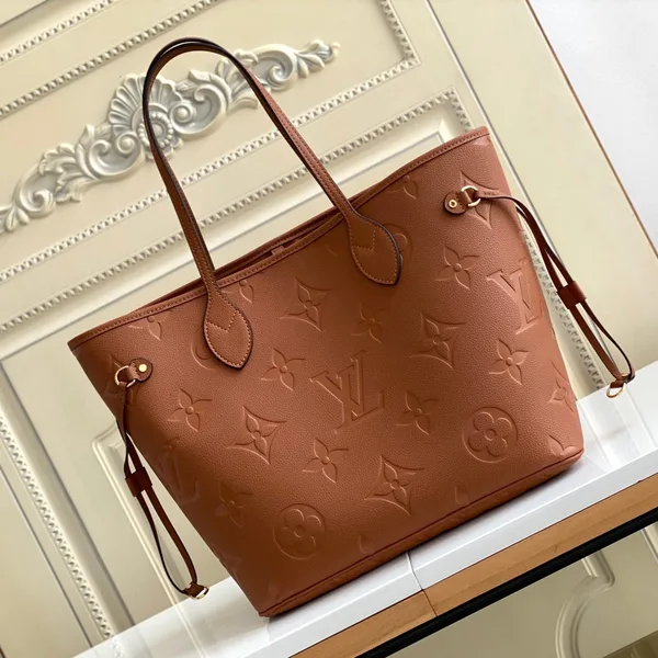 Louis Vuitton Neverfull MM 32 Brown Monogram Empreinte Leather Bag product photo