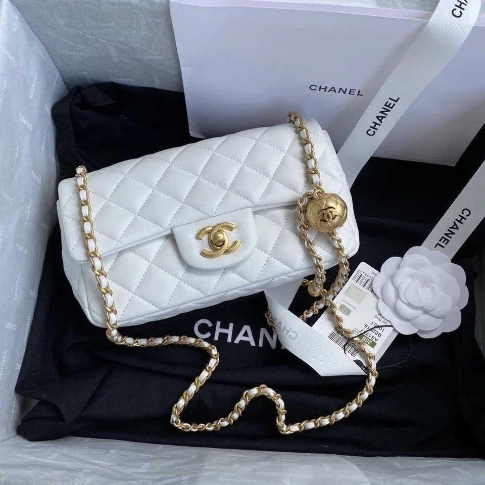 Chanel White Pearl Crush Mini Flap Bag product view 8