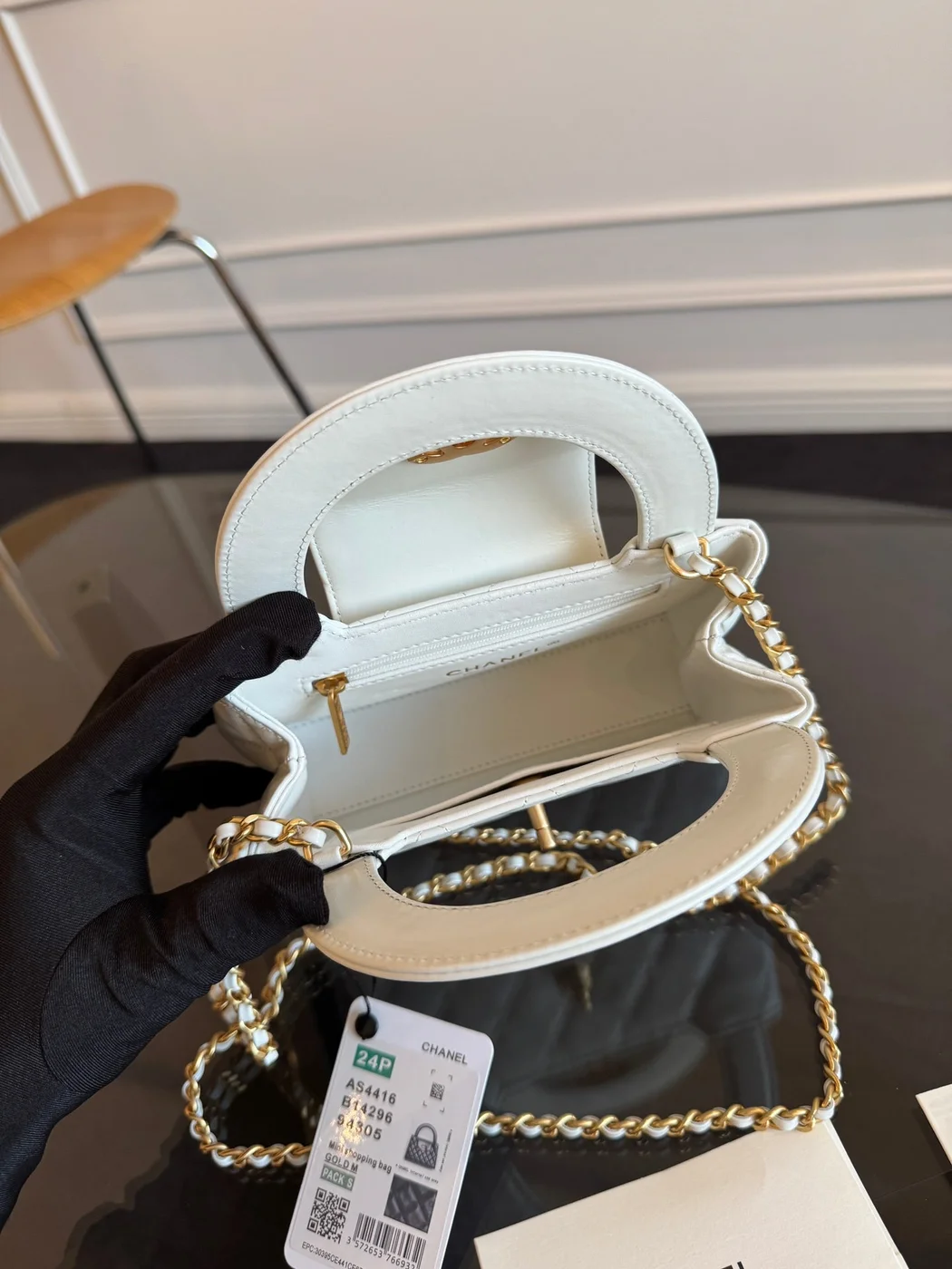 Chanel Kelly Bag 19 In White Calfskin Gold Hardware product view 2