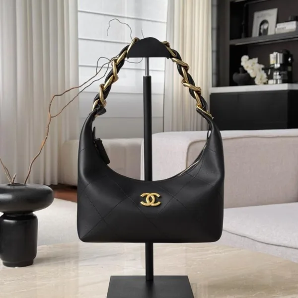 Chanel black hobo bag product photo