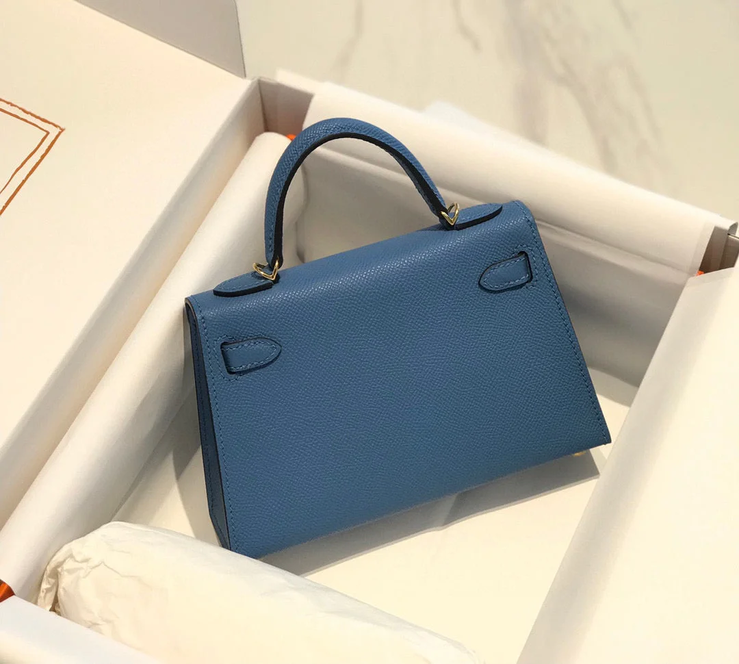 Hermès Mini 20 Blue Epsom Gold Hardware Bag product view 6