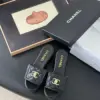 Chanel Women Black Quilted Leather Slides — Gold-Tone CC Detail product view 1