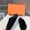 Hermès Women Black Suede Slippers product view 3