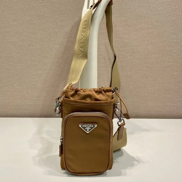 Prada Phone Bag 18 In Sepia Brown Re-Nylon product photo