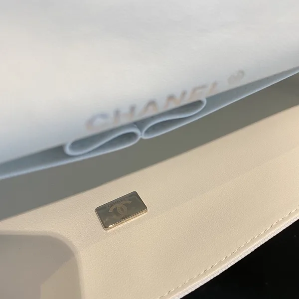 Chanel Classic Flap White with Silver Hardware – 25 cm product view 5