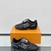 Louis Vuitton Men Sneakers — Black with Outlined LV Detail product view 4