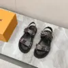 Louis Vuitton Women Multicolor Canvas Strap Black Sandals product view 4