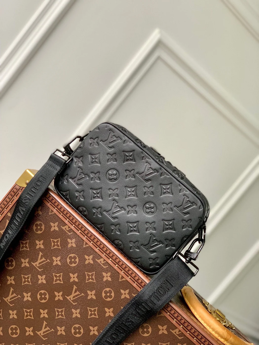 Louis Vuitton Alpha Nano Bag 24 In Black Monogram Shadow Embossed Cowhide product view 2