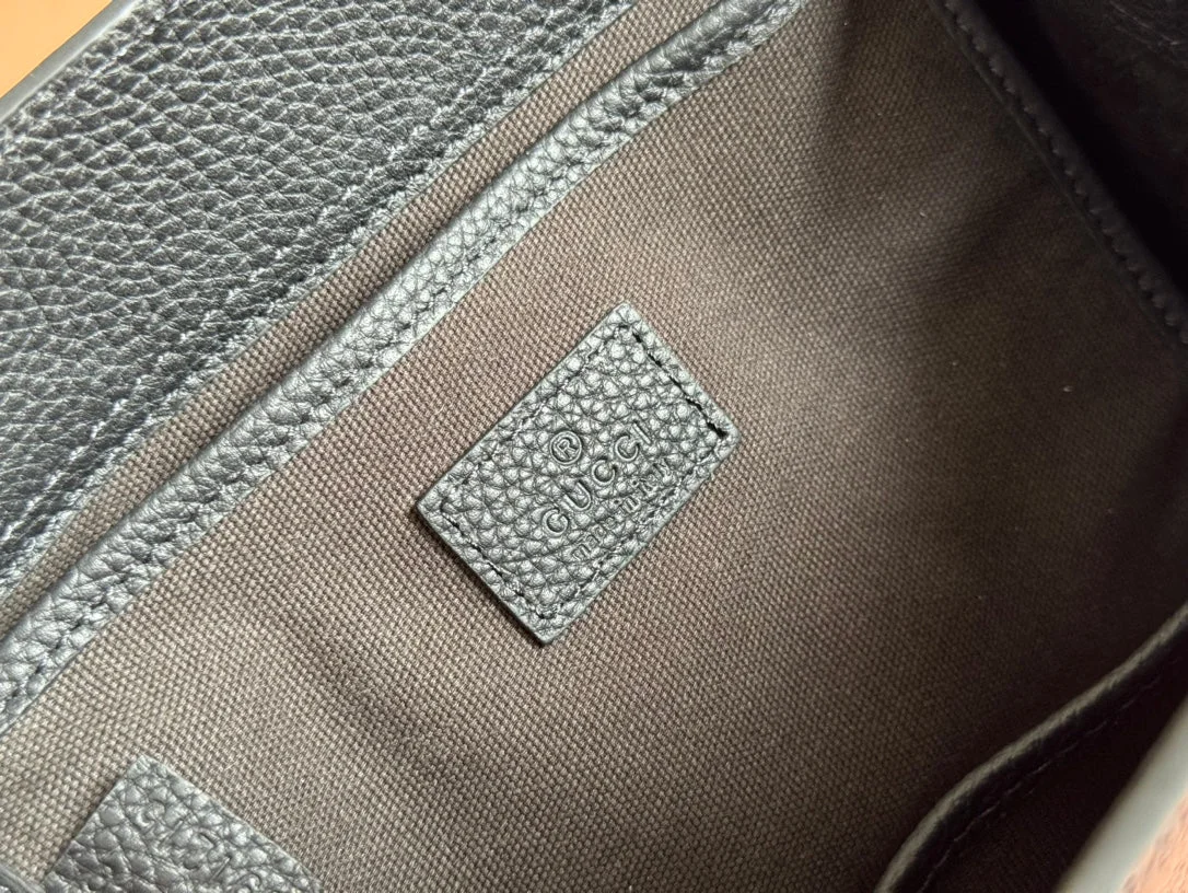 Gucci Jackie Small Tote Bag 24 In Black Calfskin Gold Hardware product view 6