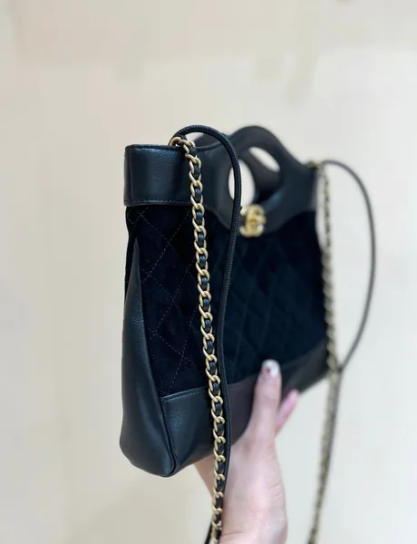 Chanel Mini Quilted Suede and Lambskin 31 Shopping Bag. product view 3