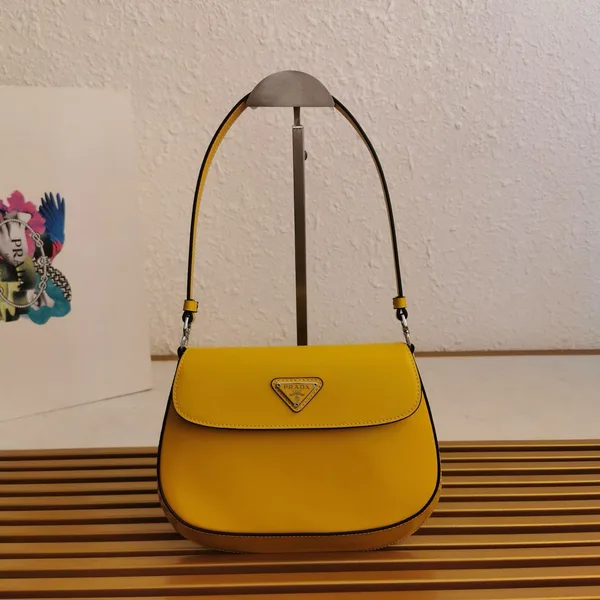 Prada Spazzolato Cleo Shoulder Bag In Yellow product photo