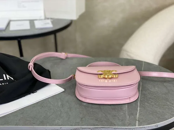 Celine Handle Shiny Wrinkled Leather Pink 15.5× .5x5cm Bag product view 8