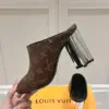 Louis Vuitton Women Brown Leather Mules — Plain Slip-On Style product view 6