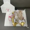 Valentino Women Gold Metallic Leather Heels product view 3