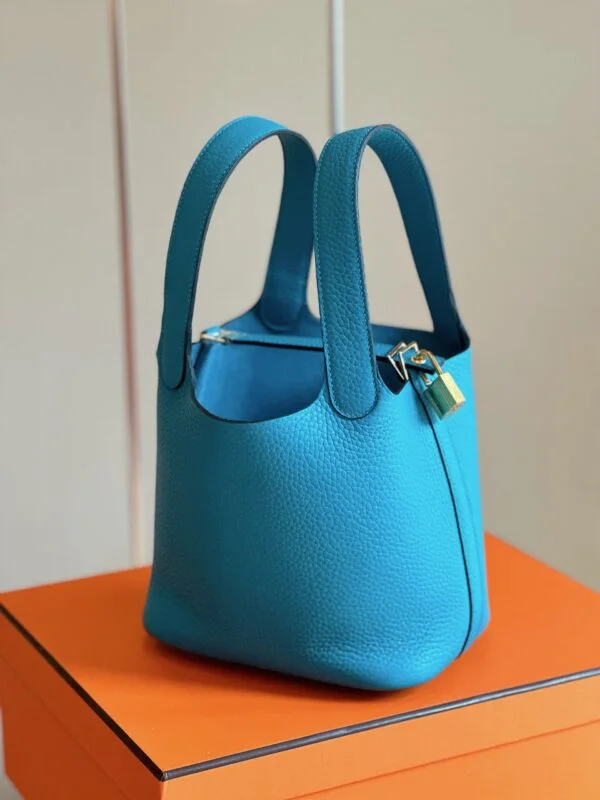 Hermès Picotin 18 Blue Togo Leather Gold Hardware Bag product view 7