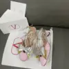 Valentino Women Pink And Gold Leather Flats product view 3
