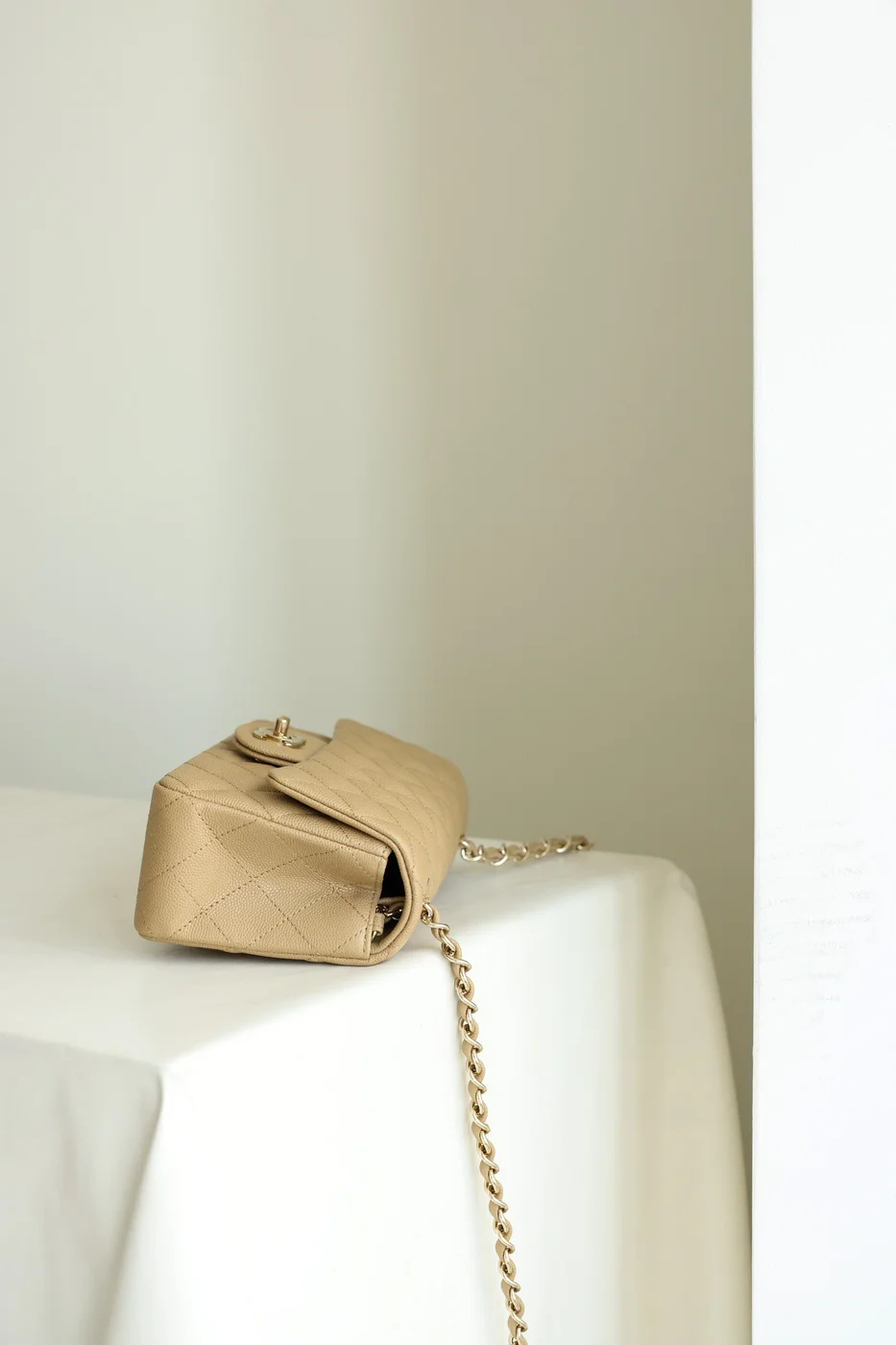 Chanel Classic Handbag Flap Mini Woman’s Beige 20 cm product view 3