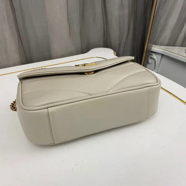 Saint Laurent Loulou medium in Matelassé Lambskin White Bag product view 4