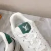 Louis Vuitton Women White Leather Green Accent Sneakers product view 2
