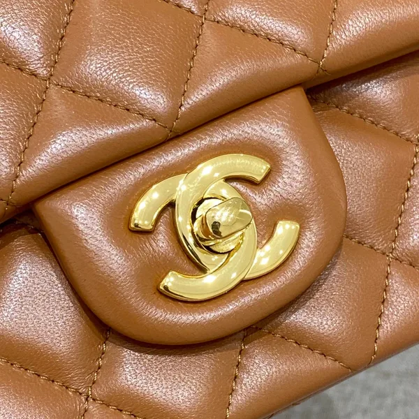 Chanel Flap Bag 20 cm Caramel Lambskin Gold Hardware product view 6