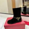 Valentino Women Black Suede Strap Boots — Ankle Height product view 5