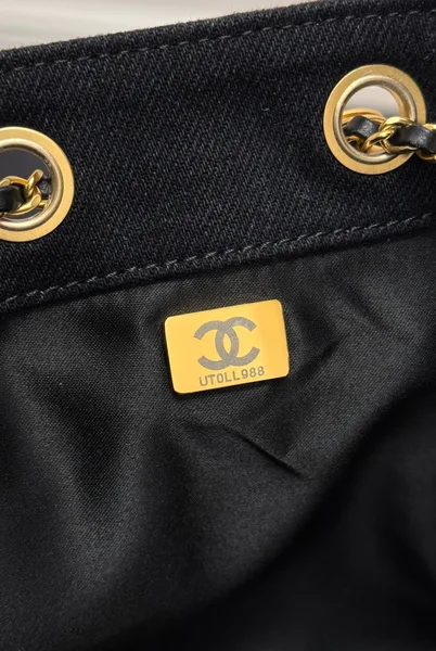 Chanel 25 Small In Black-Gray Denim With Gold Hardware Bag product view 7