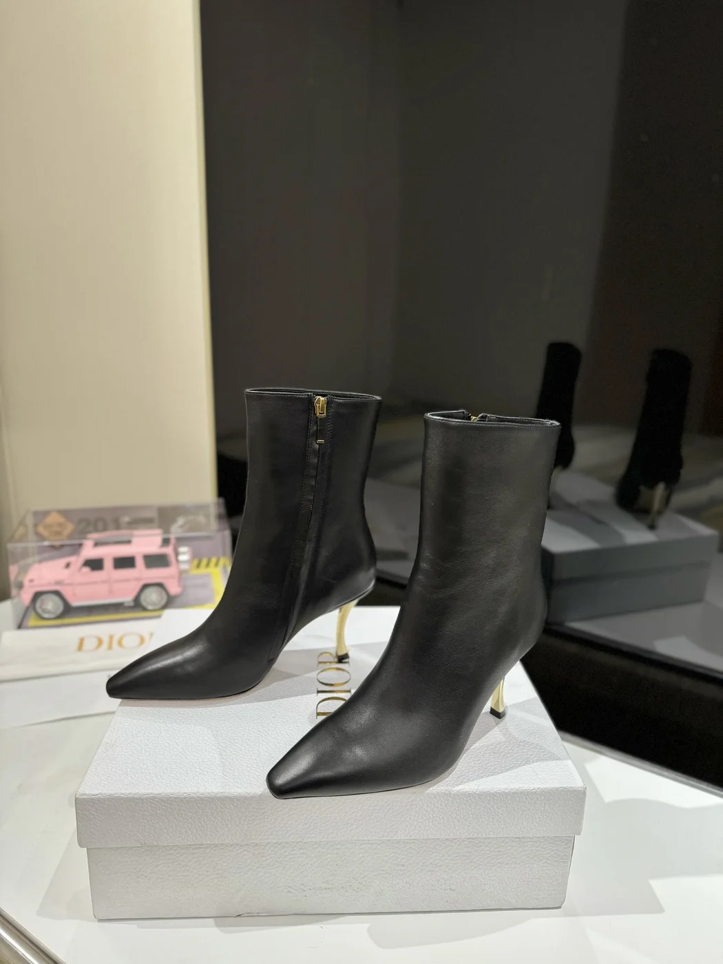 Dior black leather ankle boots product view 2