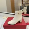 Valentino Women White Leather Ankle Boots product view 5