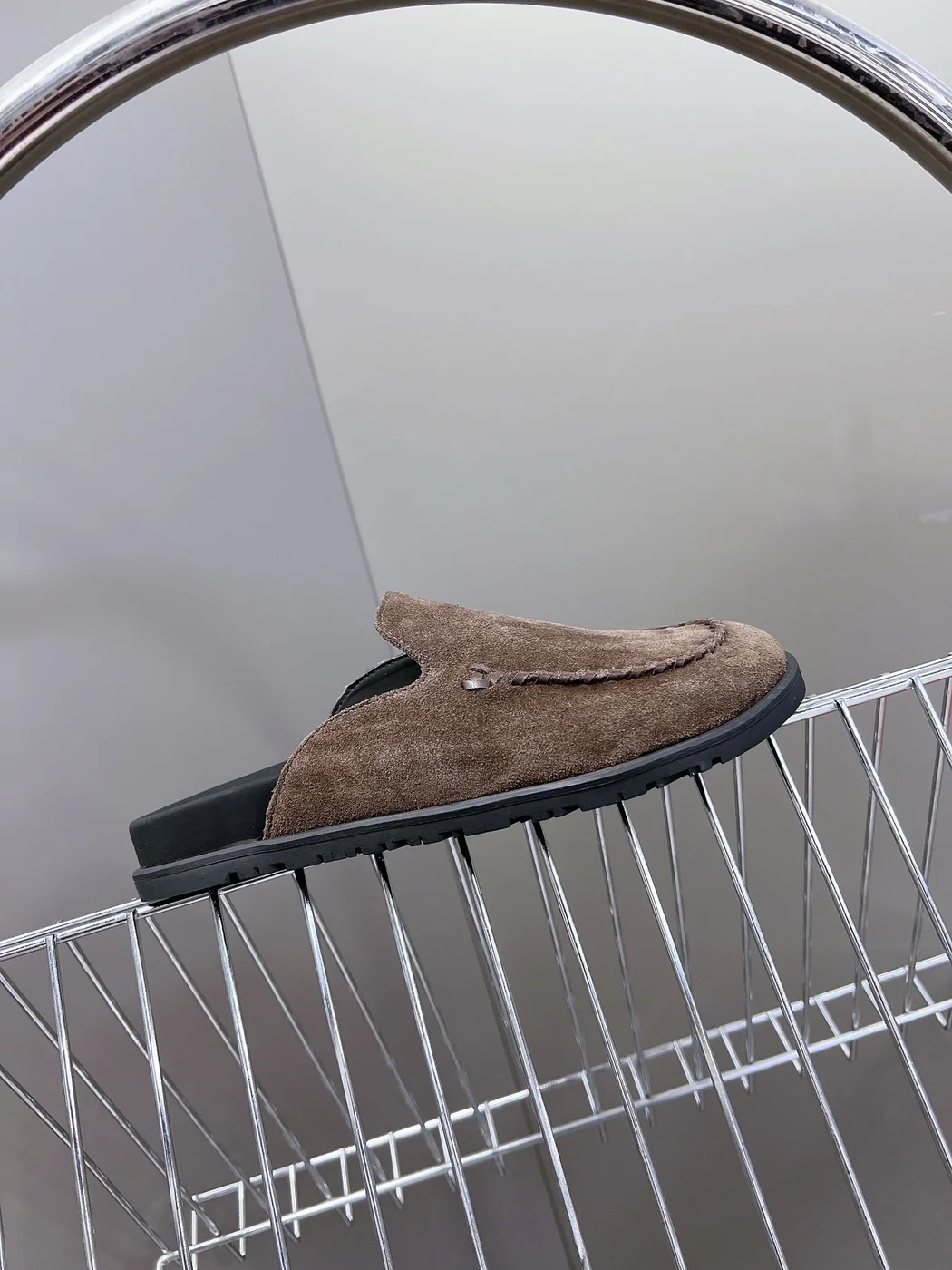 Hermès Women Brown Suede Slippers product view 2