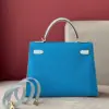 Hermès Kelly 28 Epsom Light Blue/ Electric Blue/Rose Pink Gold Hardware Bag product view 5