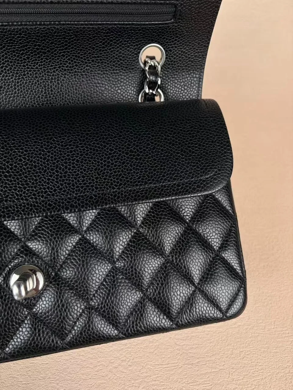 Chanel Classic Flap Medium 25 Black Silver Hardware Bag product view 2