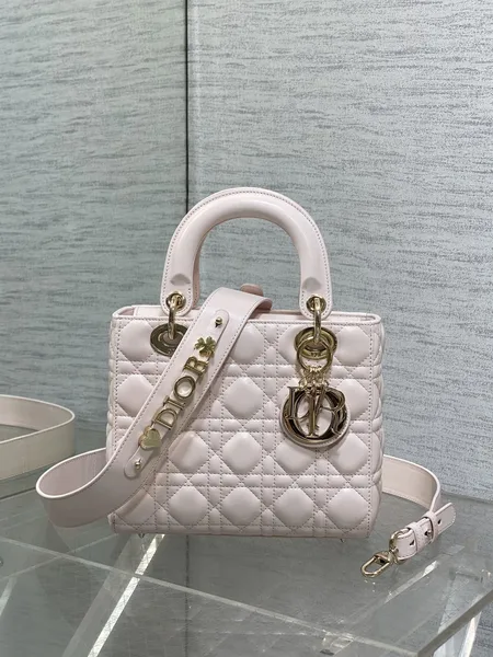 Dior Small Pink Cannage Top Handle Bag product photo