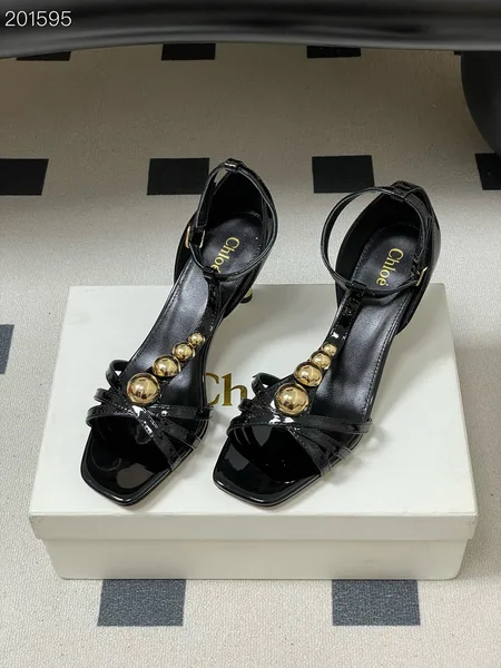 Chloé Strappy Heels Black Gold product view 2