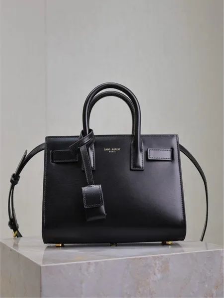 Saint Laurent Sac De Jour Gold Black Grain Leather Bag product photo