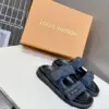 Louis Vuitton Women Blue Fabric Leather Sandals product view 3