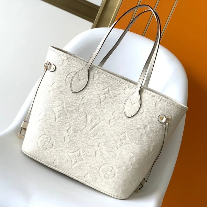 Louis Vuitton Neverfull MM White Monogram Empreinte Leather Bag product view 1