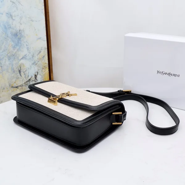 Saint Laurent Solferino Medium Shoulder Bag with Contrast Trim product view 2
