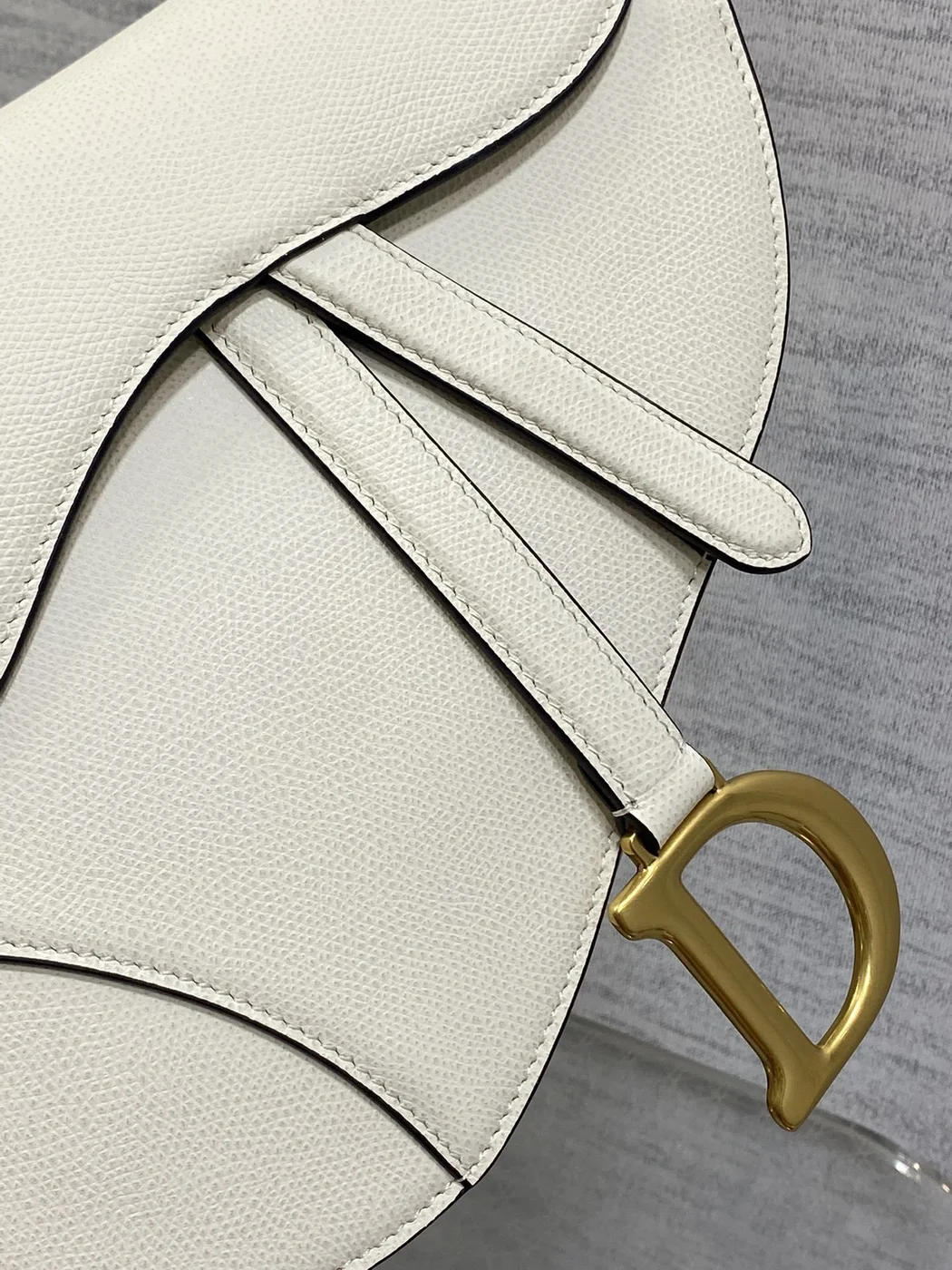 Dior Saddle Bag in White Gold Hardware product view 3