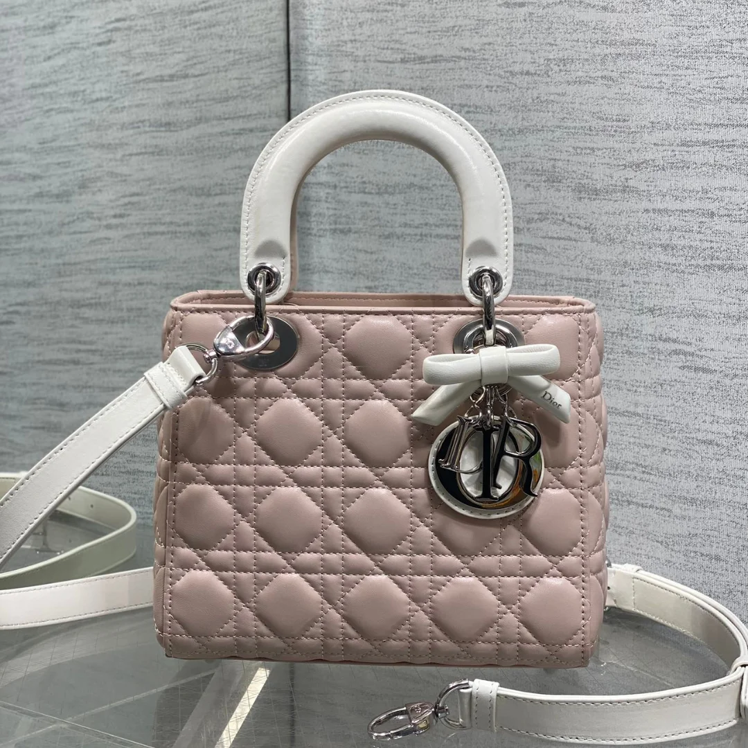 Dior Small Lady Dior Bag in Two-Tone Soupir Pink product view 1
