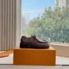 Louis Vuitton Women Brown Checkered Leather Loafers product view 2