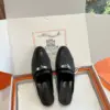 Hermès Women Black Leather Mules — Textured Loafer Style product view 3