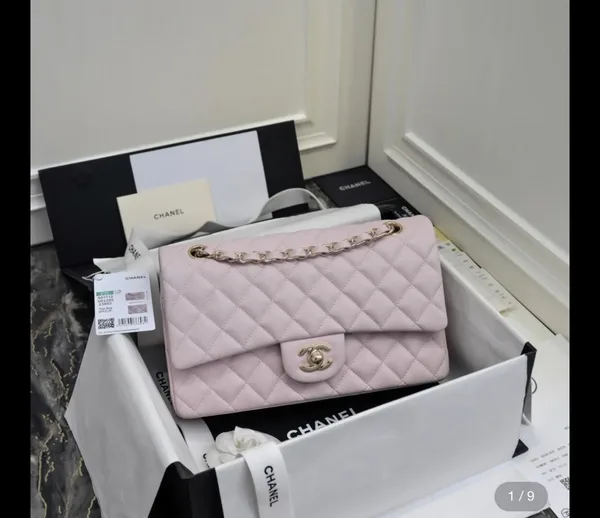 Chanel classic flap light pink gold hardware Bag product photo