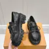 Louis Vuitton Women Black Leather Chunky Loafers product view 4