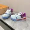 Louis Vuitton Women Sneakers — White and Light Blue with Purple Collar product view 3