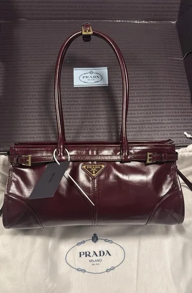 Prada Bonnie Medium Maroon Bag product photo