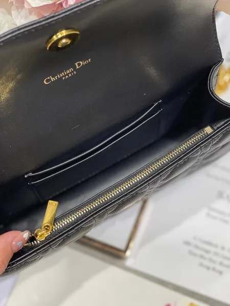 Dior Woc Women’s Black Handbag with Gold Lock 20× .5×3.5 cm product view 5