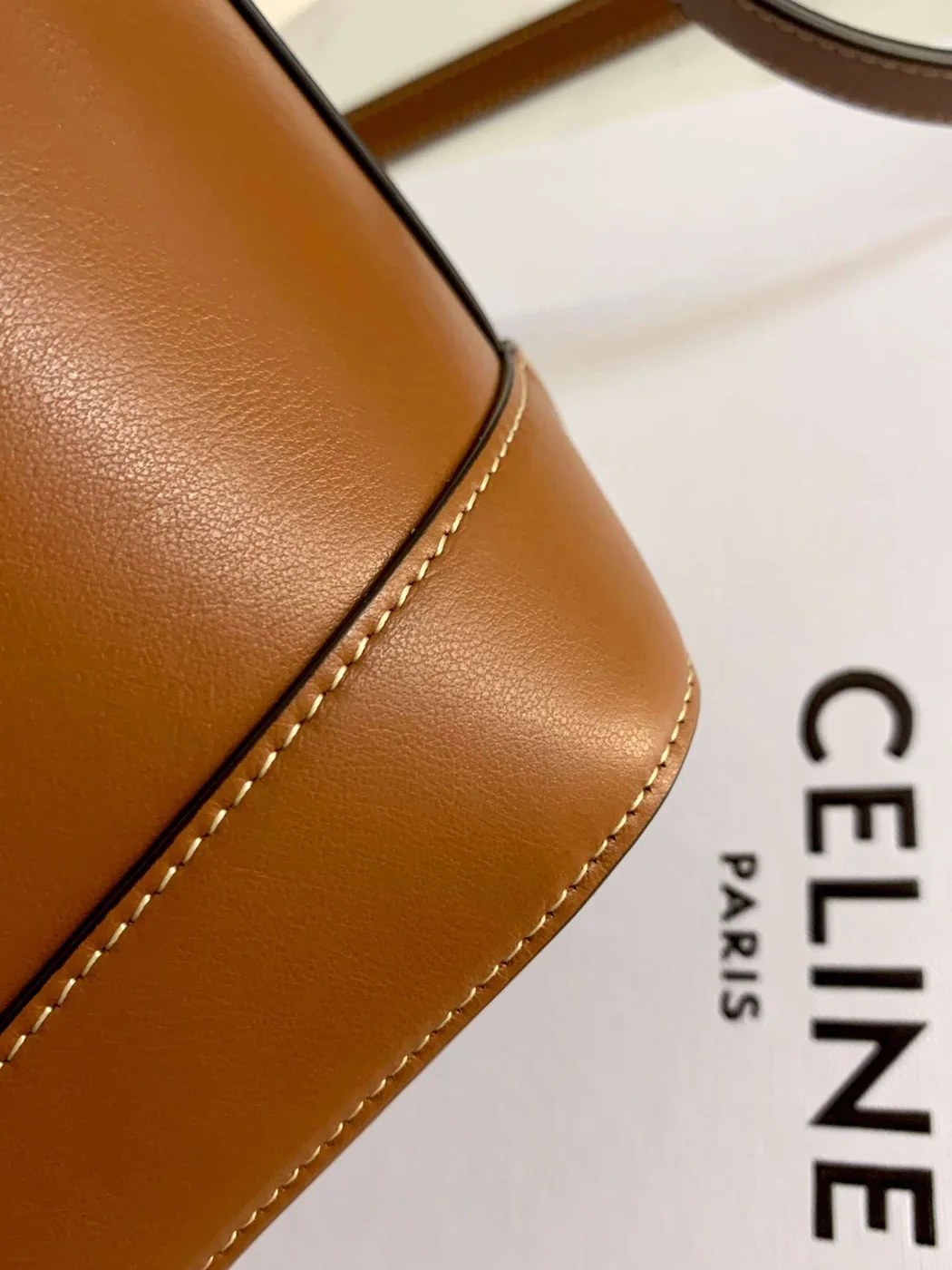 Celine Small Bucket Cuir Triomphe Brown Bucket Handbag 30x22x12cm product view 5