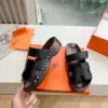 Hermès Women Black Leather Strap Sandals product view 6