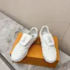 Louis Vuitton Women White Leather Sneakers — Outlined LV Side Detail product view 3