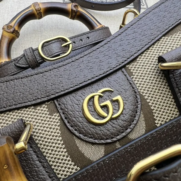 Gucci Diana Jumbo GG Tote Bag Small Camel/Ebony product view 6